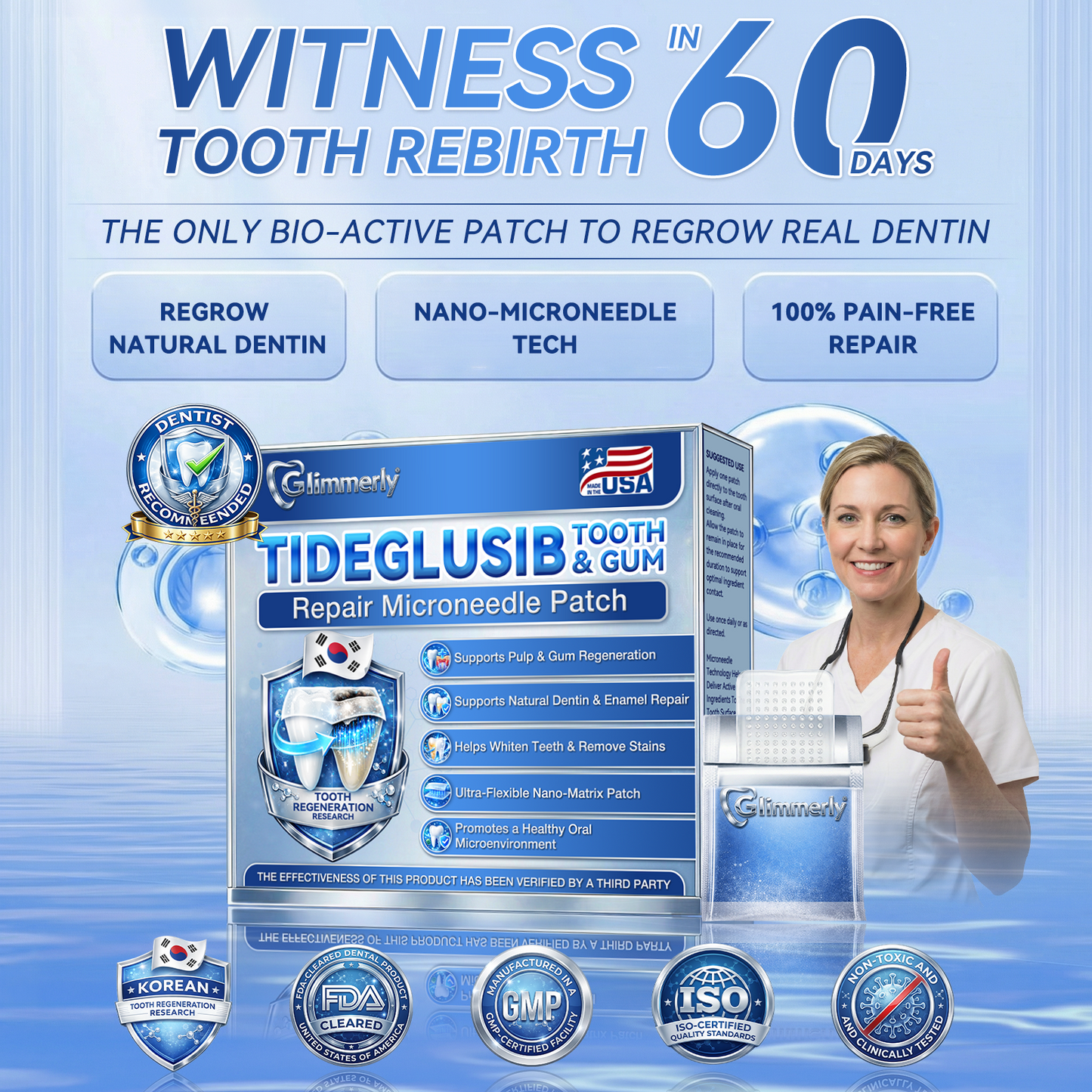 🦷𝐆𝐥𝐢𝐦𝐦𝐞𝐫𝐥𝐲® 𝐓𝐢𝐝𝐞𝐠𝐥𝐮𝐬𝐢𝐛 𝐓𝐨𝐨𝐭𝐡 & 𝐆𝐮𝐦 𝐑𝐞𝐩𝐚𝐢𝐫 𝐌𝐢𝐜𝐫𝐨𝐧𝐞𝐞𝐝𝐥𝐞 𝐏𝐚𝐭𝐜𝐡  | 𝐀𝐝𝐯𝐚𝐧𝐜𝐞𝐝 𝐒𝐭𝐞𝐦-𝐂𝐞𝐥𝐥 𝐀𝐜𝐭𝐢𝐯𝐚𝐭𝐢𝐨𝐧 𝐓𝐞𝐞𝐭𝐡 𝐒𝐭𝐫𝐢𝐩𝐬(🦷𝐑𝐞𝐛𝐮𝐢𝐥𝐝 𝐄𝐧𝐚𝐦𝐞𝐥 & 𝐃𝐞𝐧𝐭𝐢𝐧 • 𝐒𝐭𝐫𝐞𝐧𝐠𝐭𝐡𝐞𝐧 𝐆𝐮𝐦𝐬 • 𝐄𝐫𝐚𝐝𝐢𝐜𝐚𝐭𝐞 𝐓𝐚𝐫𝐭𝐚𝐫 & 𝐎𝐝𝐨𝐫 • 𝐒𝐭𝐨𝐩 𝐓𝐨𝐨𝐭𝐡 𝐒𝐞𝐧𝐬𝐢𝐭𝐢𝐯𝐢𝐭𝐲)