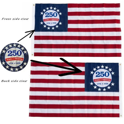 🎉250th Anniversary USA Commemorative Flag (3x5 Ft),Double-Sided Embroidered