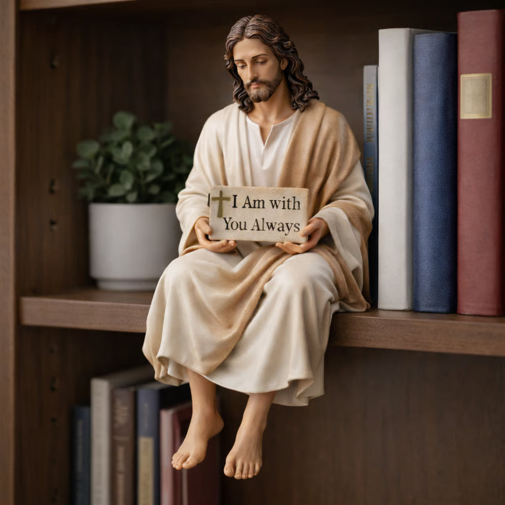 Hand-Painted Resin Jesus Figurine ~ Honoring Veterans