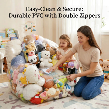 Clear Stuffed Animal Storage Bean Bag Chair🧸✨