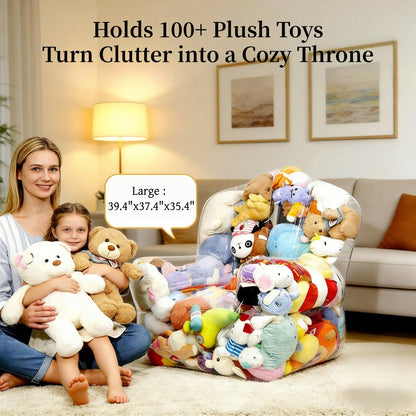 Clear Stuffed Animal Storage Bean Bag Chair🧸✨
